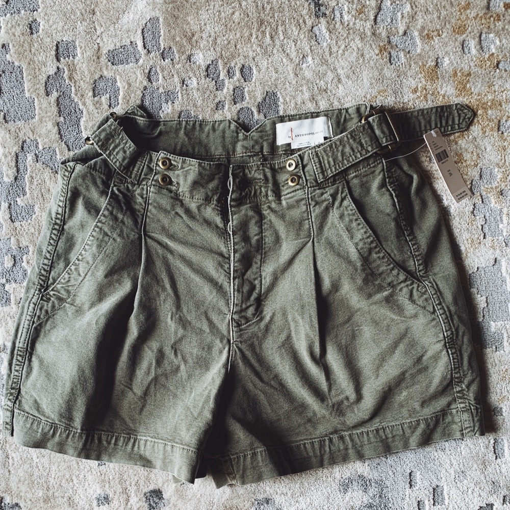 Anthropologie Pilcro Enzo Pleated Utility Shorts